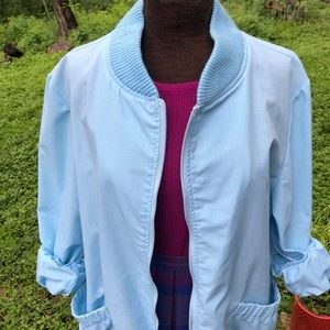 VTG 80s BlairSky Blue Streetwear Bomber Jacket, XL